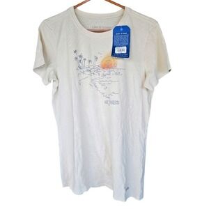 NWT‎ Life Is Good Cream Graphic T-Shirt Medium